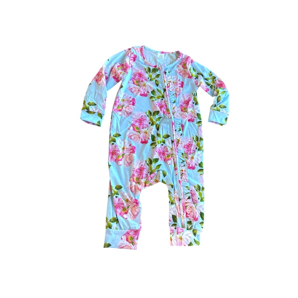 Sassy bamboo floral pajamas sz 2T or 6-12 mos